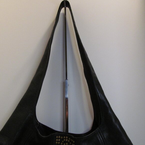 Below the Belt, Black Slouchy Hobo with Gold Grommets, Large - Picture 3 of 7